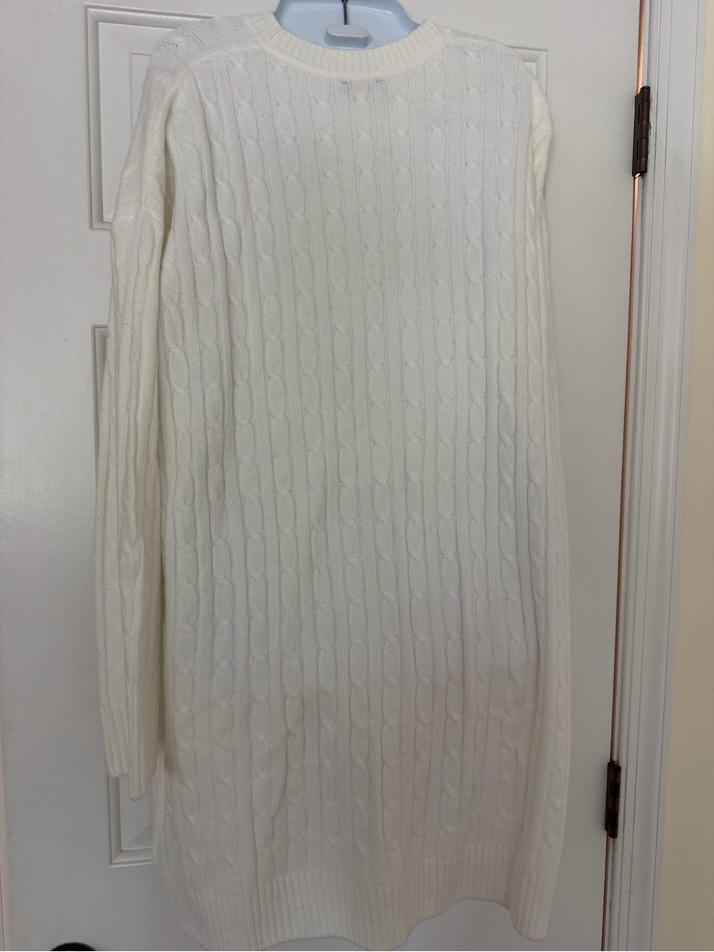 NWT GAP Cable Knit Sweater Dress Ivory Gold Button Pockets L Oversized - Picture 6 of 7